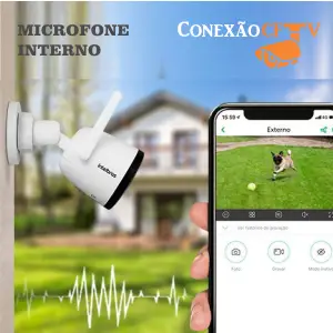 Câmera Wi-fi im5 sem fio intelbras externa com microfone